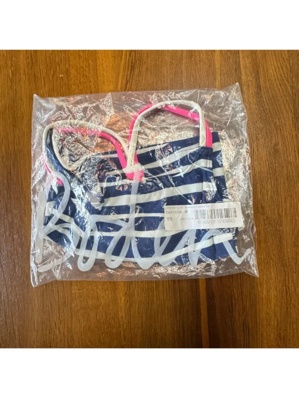 MINI BODEN Zebra Stripe Tankini Swim Top Girls 4-5 NWT Blue Animal Print NEW - Picture 5 of 5